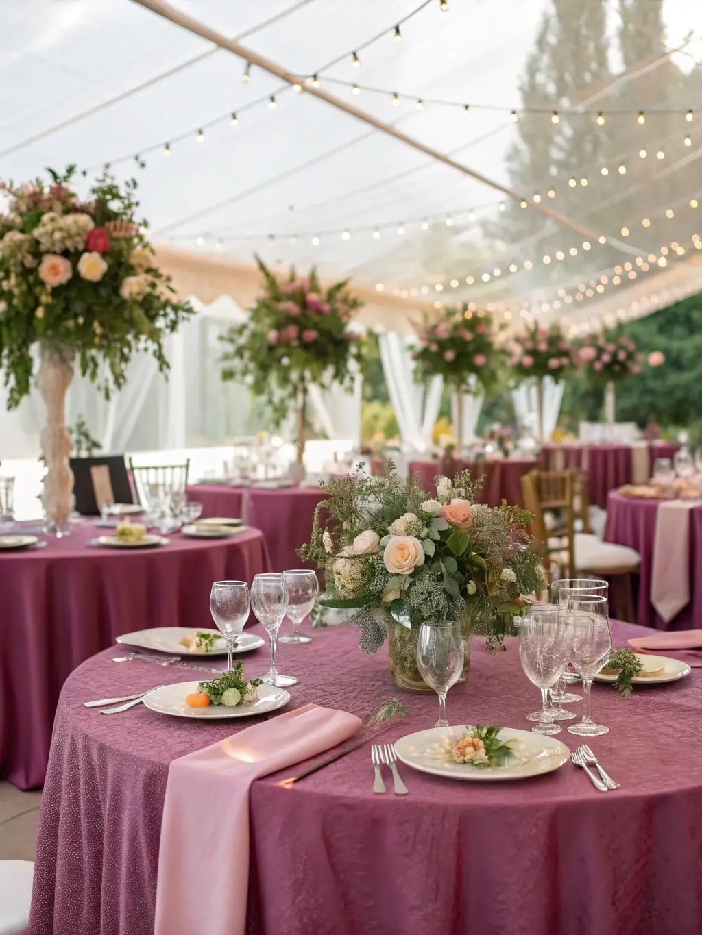 A team of vendors setting up a luxurious wedding stage with floral arrangements and lighting, highlighting Divine Luxury Events' vendor coordination and management services.